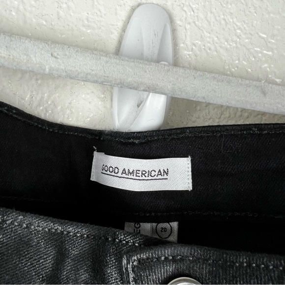 Good American Good Legs Coated Mid Rise Ankle Skinny Jeans Black Size 20 - Picture 4 of 7